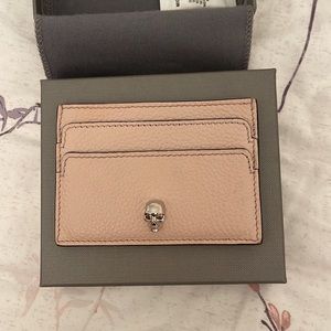 Alexander McQueen grainy leather card holder